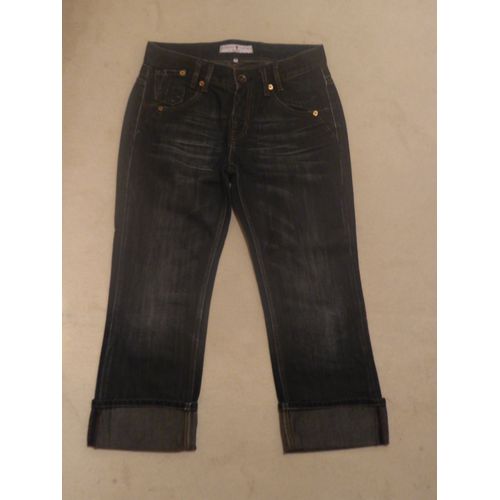 Neuf Pantacourt En Jean Noir Freeman T. Porter - W29