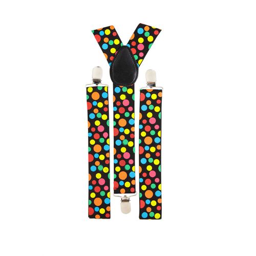 Bretelles De Clown À Points Multicolores Taille Unique