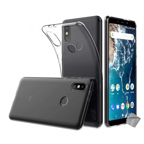 Housse Etui Coque Silicone Gel Fine Xiaomi Mi A2 + Verre Trempe Transparent Tpu