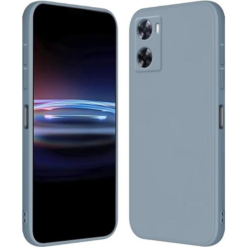 Coque Pour Oppo A57 4g /Oppo A57s/Oppo A77 4g 6.56"" Étui En Silicone Tpu Souple - Bleu Fumé