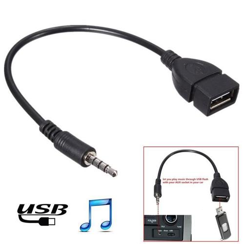 Câble Jack 3.5mm St?o Audio Mâle Vers USB 2.0 Femelle Adaptateur (21 cm)