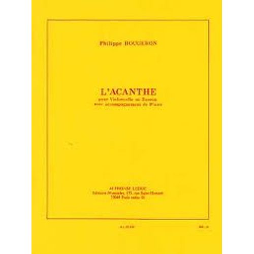 L'acanthe Pour Violoncelle Ou Basson Avec Accompagnement Piano