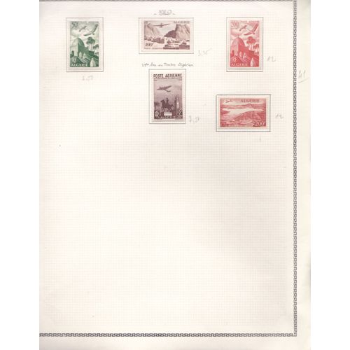 Timbres D'algerie Poste Aerienne 9 À 11 + 13/14 Neufs*