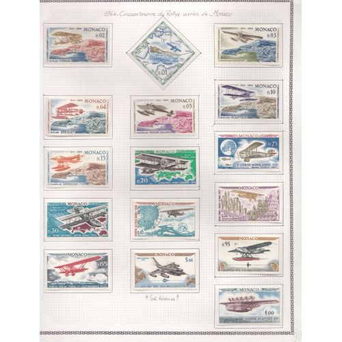 Serie Complete Monaco Avions N°S 637/651 + 82 Pa
