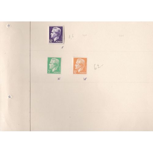 Lot De 3 Timbres De Monaco Rainier Iii N° 349/350 Neufs *