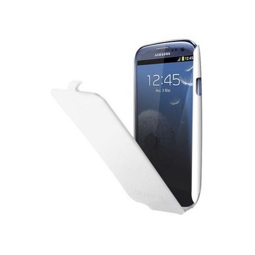 Etui Folio A Rabat Samsung Galaxy S3 Blanc White Cuir Simili (Pu)