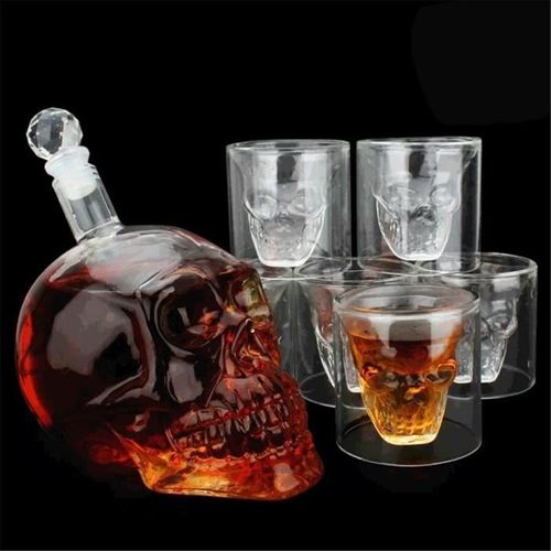 Bouteille En Verre En Forme De Crâne En Cristal - 1l