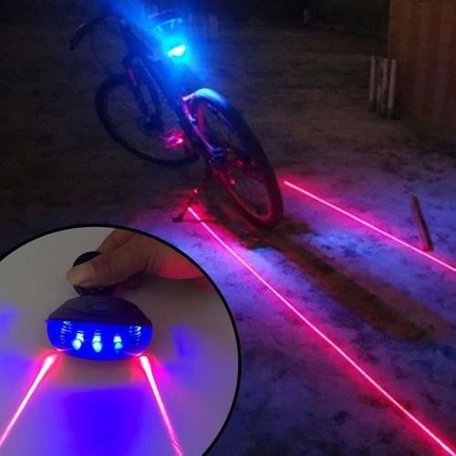 Feux Arrière De Vélo Étanche Avec Led Laser D'avertissement De Sécurit&e