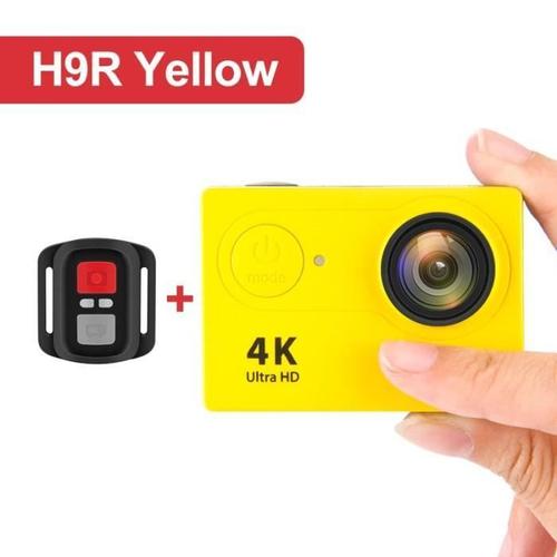 Caméra d'action AXNEN H9R H9 - Ultra HD 4K 30fps - Étanche - WiFi - Jaune