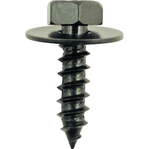 vis métal noire avec rondelle pour usage général, 10 pcs