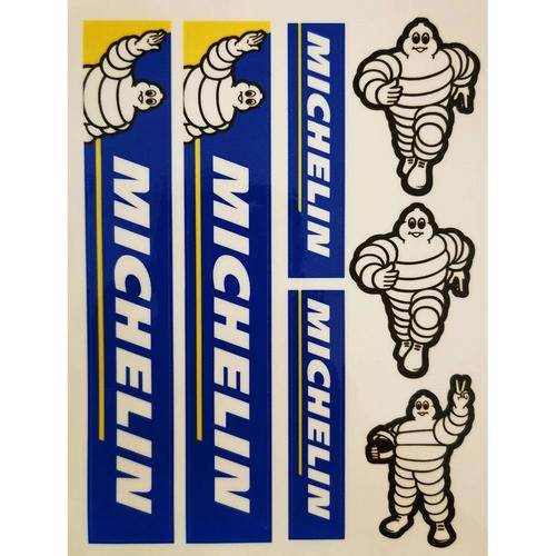 Mini Planche De 7 Stickers Michelin 16x12 Autocollant Pneu Deco Voiture Garage