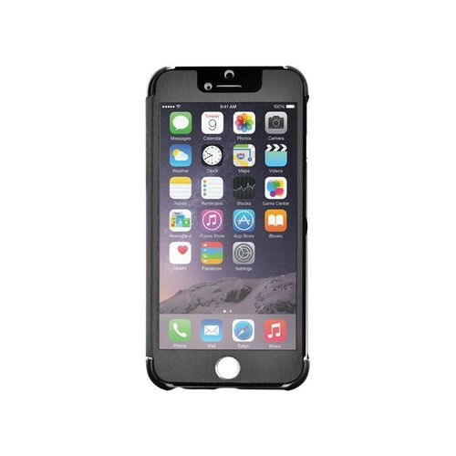 Etui Folio Noir Iphone 6 6s (4"7) Rabat Tacticle & Transparent Silicone (Tpu)