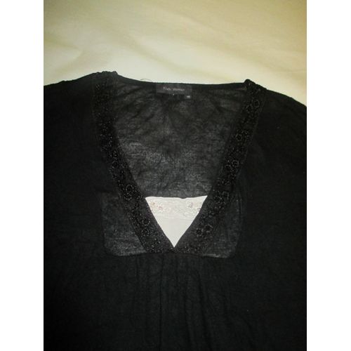 Haut Transparent / Pull Noir À Strass Taille 46