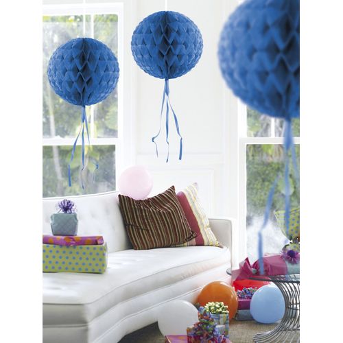 Boule Décorative Bleu En Nid Dabeille Taille Unique