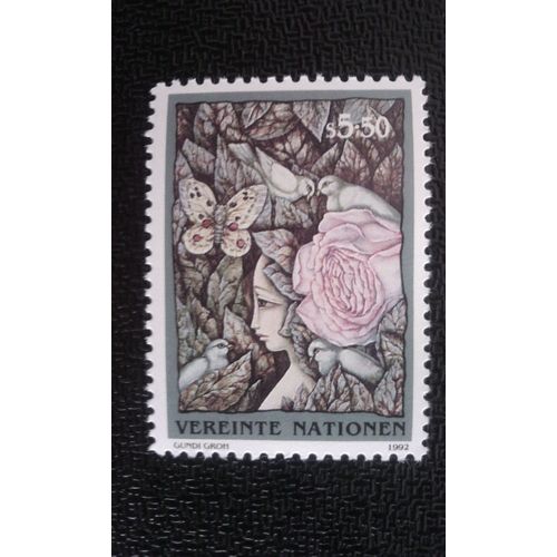 Timbre Nations Unis (Onu) Vienne Yt 149 Femmes, Fleur, Papillon 1992