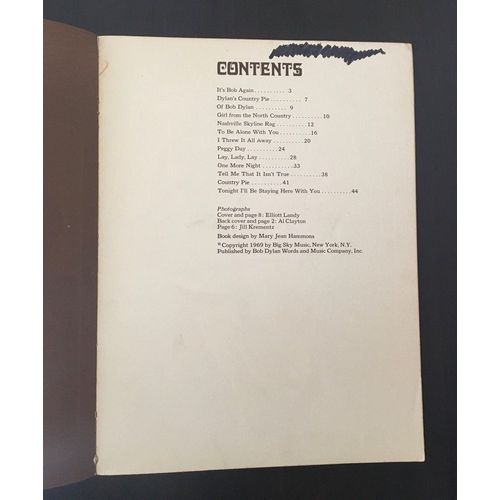 Nashville Skyline Songbook - Bob Dylan 1969 - Big Sky Music - Usa 44 Pages