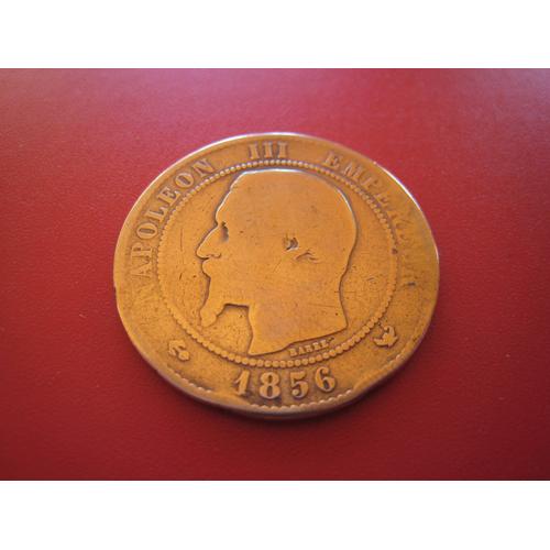 Pièce De Monnaie 10 Centimes Napoléon I I I - Tête Nue - France - 1856 W