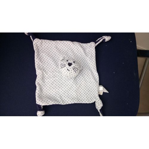 Doudou Plat Chat Étoile Bleu Bout'chou Monoprix