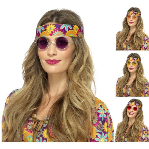 Lunettes Hippies Rondes Plusierus Couleurs (Couleur Mauve)