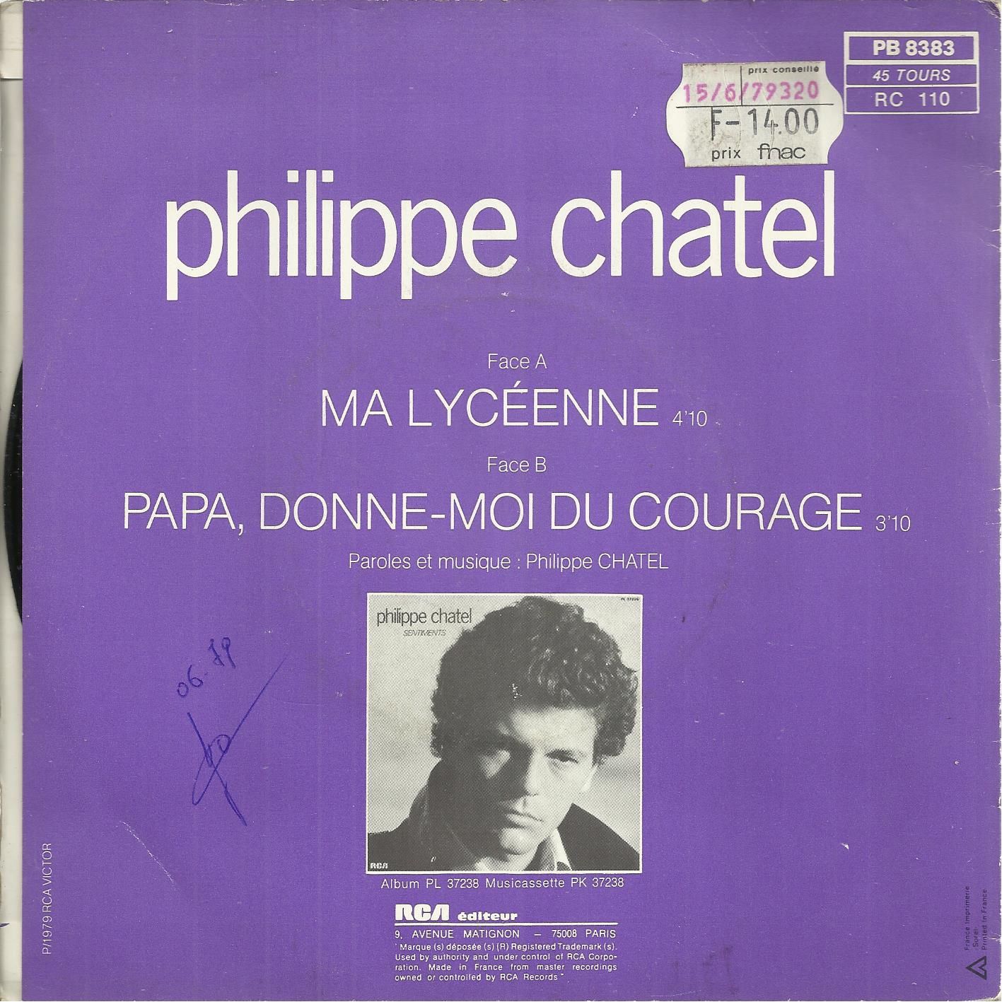 Ma Lyceenne Philippe Chatel 4 10 Papa Donne Moi Du Courage Philippe Chatel 3 10 Rakuten