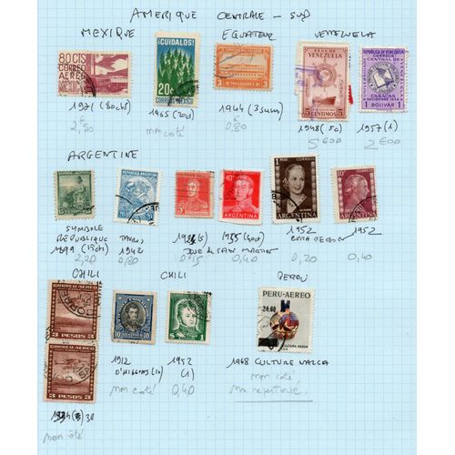 Timbres Amerique Centrale Et Amerique Du Sud