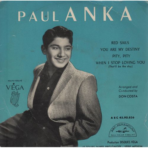 Disque 45 Tours Paul Anka - 1959