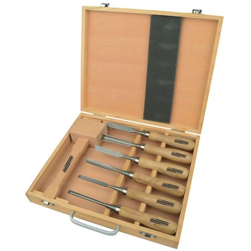 Brüder Mannesmann Ensemble d'outils de sculpture en bois 7 pcs 66107