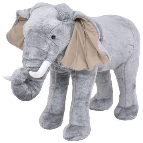 Jouet En Peluche Éléphant Gris Xxl