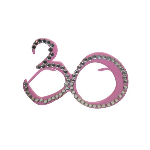 Lunettes Âge 30 Roses À Strass Taille Unique