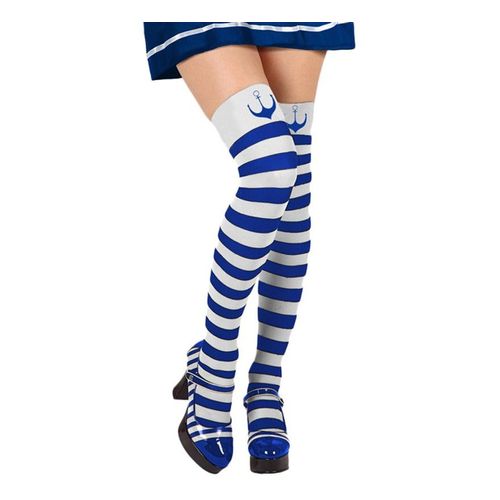 Bas Marini?Re Bleue Et Blanc (Taille Unique Femme)