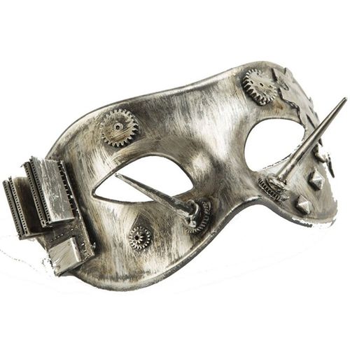 Mi-Masque De Steampunk Couleur Argent (Taille Unique)