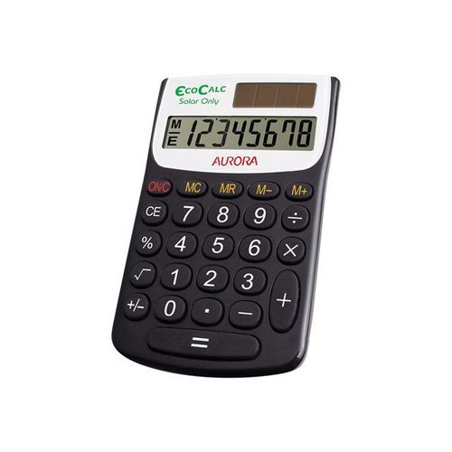 Aurora EC101 - Calculatrice de poche - 8 chiffres - panneau solaire