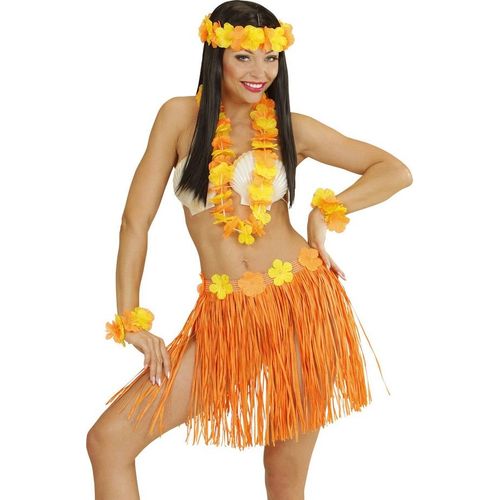 Kit Hawaïen Orange Et Jaune Adulte Taille Unique