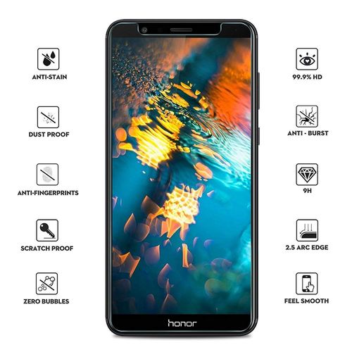 Huawei Honor 7s Giscom Pack De 2 Films En Verre Trempé Protection Écran Ultra Résistant Anti Explosion De L'écran (Transparent)