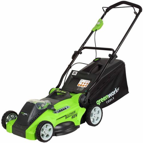 Greenworks Tondeuse à gazon sans batterie 40 V G40LM41 41 cm 2504707