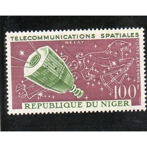 Timbre De Poste Aérienne Du Niger (Télécommunications Spatiales)