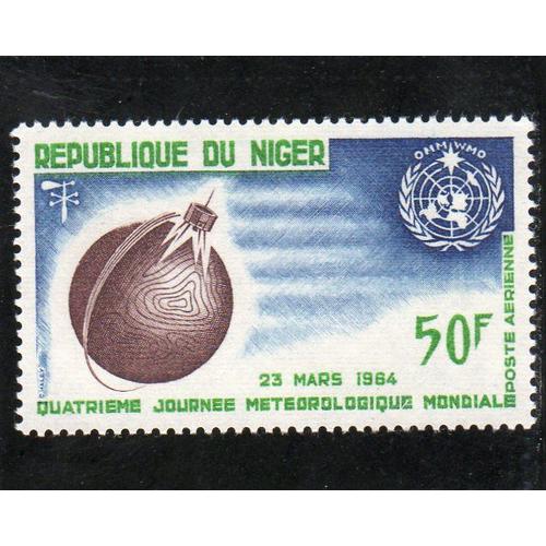 Timbre De Poste Aérienne Du Niger (4ème Journée Météorologique Mondiale)