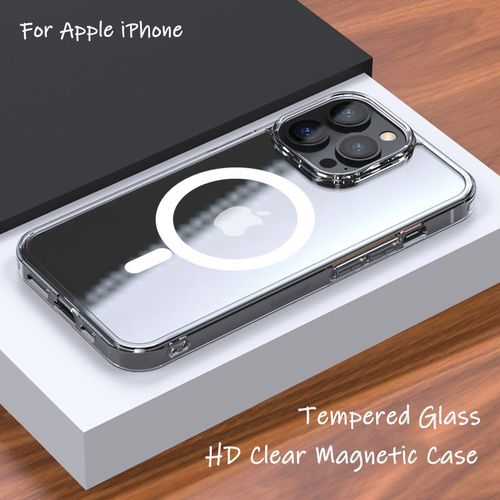 Coque Magnétique Transparente Pour Chargeur Sans Fil Magsafe Coque Transparente Pour Iphone 14 11 12 13 Pro Max Xs Poly 7 8 Plus