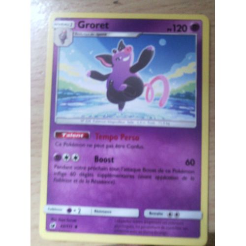 Carte Pokemon Groret 42/111 Carte Rare Invasion Carmin