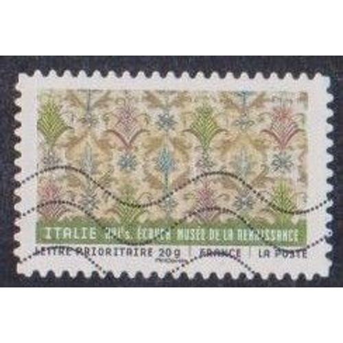 Timbre N° A515 Y & T Lettre Prioritaire 20g. Multicolore Tissus Du Monde Motifs De Tissu Italien Du 16ème Siècle (Musée De La Renaissance À Écouen)