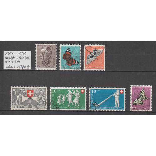 Suisse, 1950-1951, Timbres Entre Les N°502 Et 514, Oblitérés.