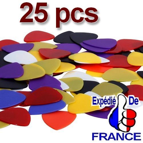 25 Médiators Pour Guitare & Basse - Médiator En Abs Souple (Divers Épaisseurs)