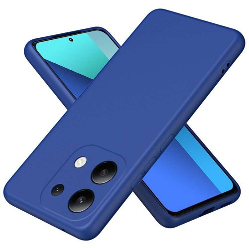 Coque Pour Xiaomi Redmi Note 13 4g - Housse Etui Silicone Gel Fine + Verre Trempe - Bleu Fonce