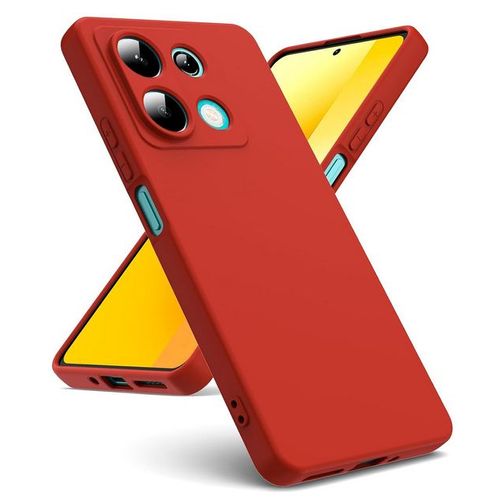 Coque Pour Xiaomi Redmi Note 13 5g - Housse Etui Silicone Gel Fine + Film Ecran - Rouge