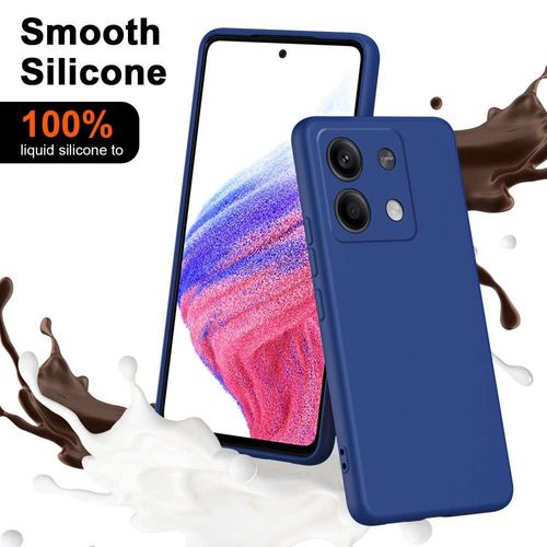 Coque Pour Xiaomi Redmi Note 13 5g - Housse Etui Silicone Gel Fine + Verre Trempe - Bleu Fonce