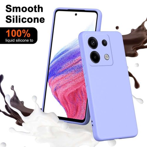 Coque Pour Xiaomi Redmi Note 13 Pro 5g / Poco X6 5g - Housse Etui Silicone Gel Fine + Verre Trempe - Mauve