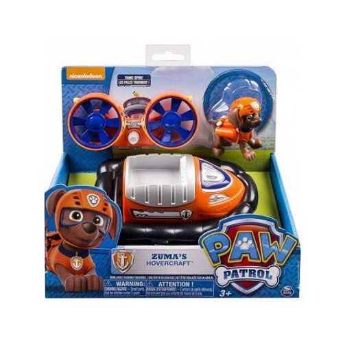 Pat Patrouille : Zuma Et Son Hovercraft Orange Et Noir - Figurine Chien - Vehicule Paw Patrol Ref4882