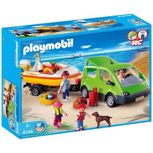 Playmobil City Life 4144 - Voiture Familiale Avec Remorque Porte-Bateaux