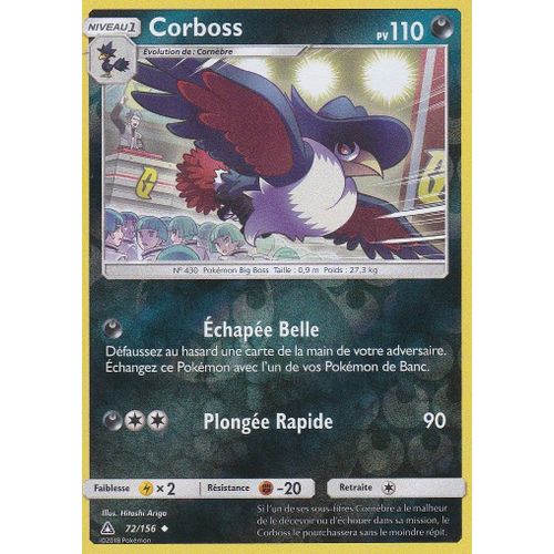 Carte Pokémon Corboss Reverse - 110 Pv - Soleil Et Lune 5 Ultra Prisme - 72/156 Neuve - Fr