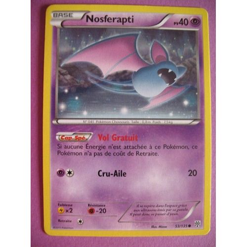 Carte Pokemon - Nosferapti - 53/135 - Tempête Plasma - 2013 - Sc2